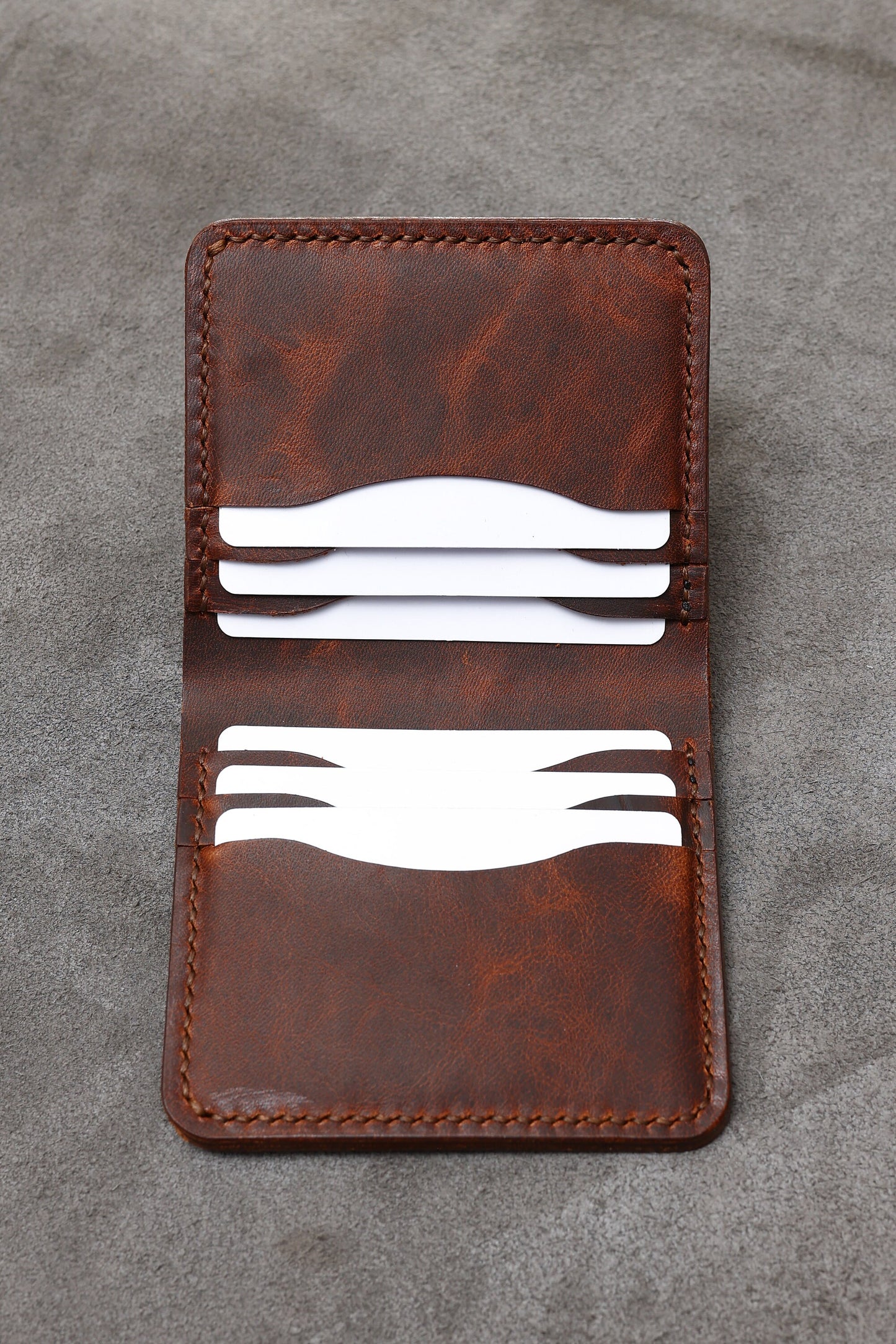 El Yapımı Kahverengi Klasik Erkek Cüzdanı