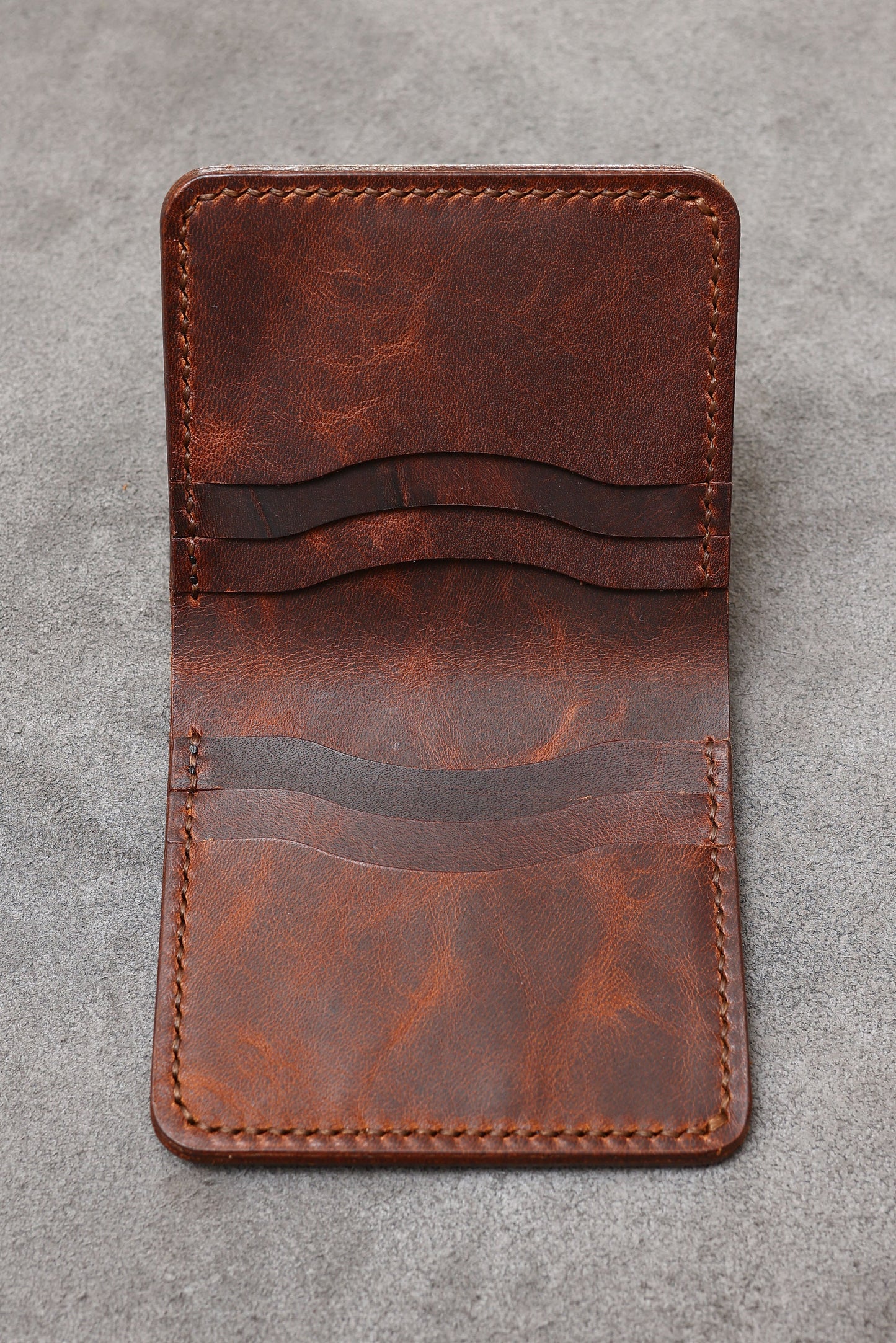 El Yapımı Kahverengi Klasik Erkek Cüzdanı