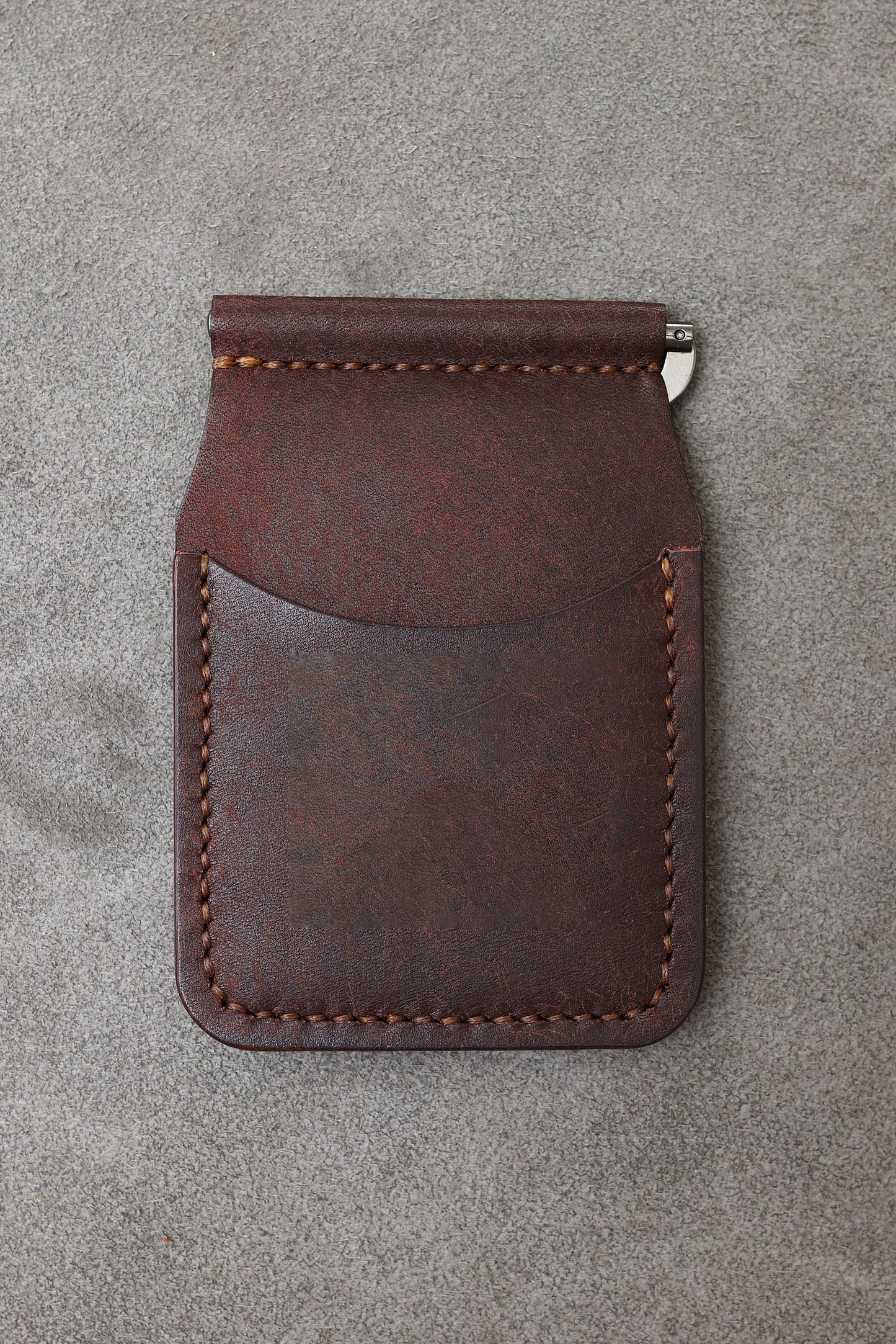 Para Klipsli Kahverengi Deri Cüzdan