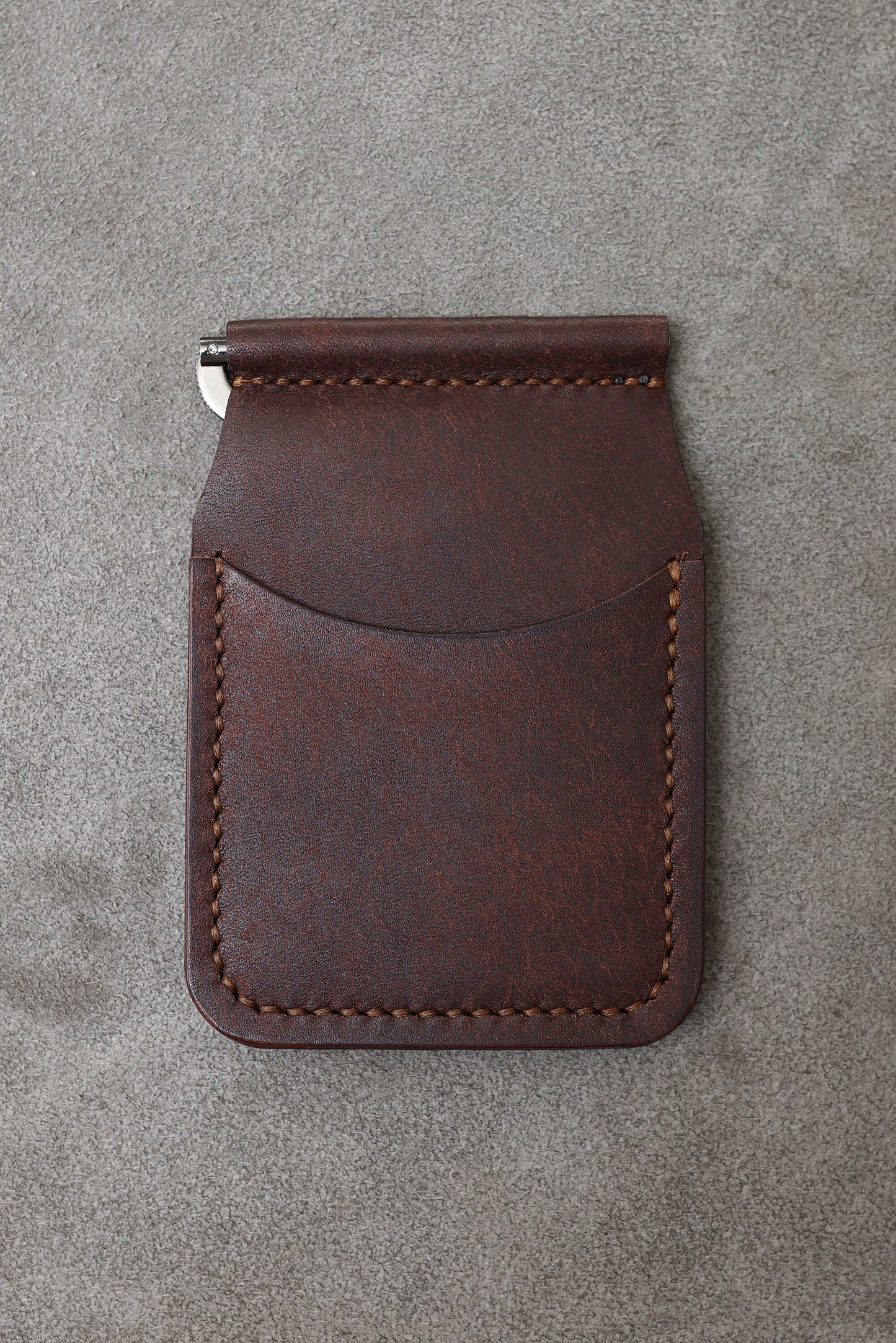 Para Klipsli Kahverengi Deri Cüzdan