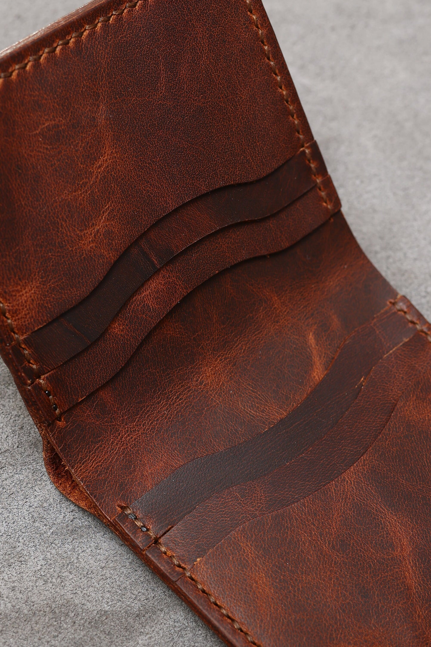 El Yapımı Kahverengi Klasik Erkek Cüzdanı