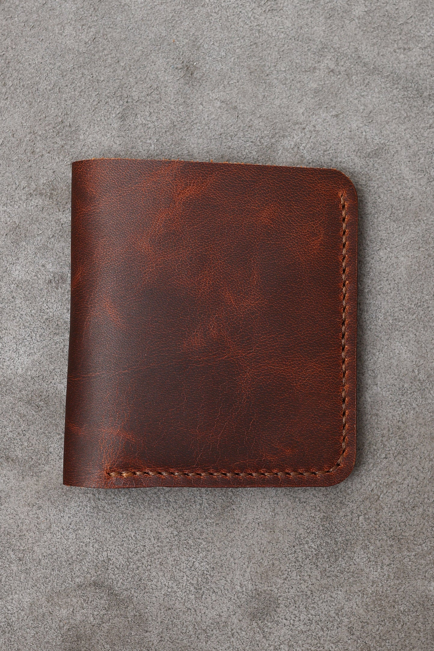 El Yapımı Kahverengi Klasik Erkek Cüzdanı