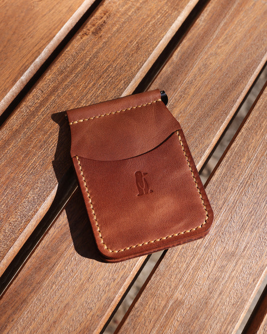 Para Klipsli Camel Deri Cüzdan