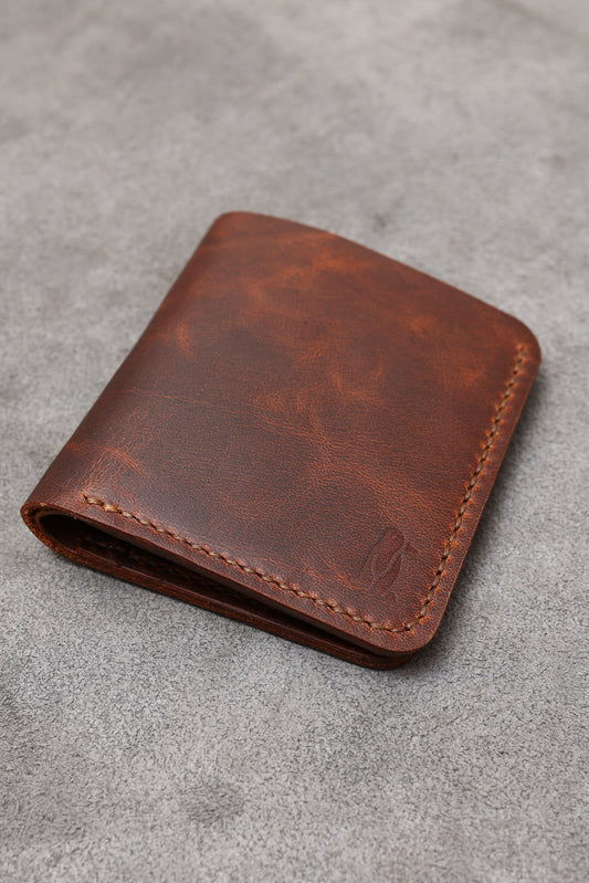 El Yapımı Kahverengi Klasik Erkek Cüzdanı