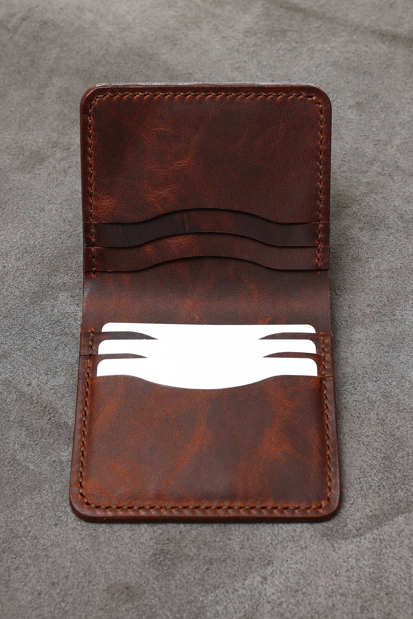El Yapımı Kahverengi Klasik Erkek Cüzdanı