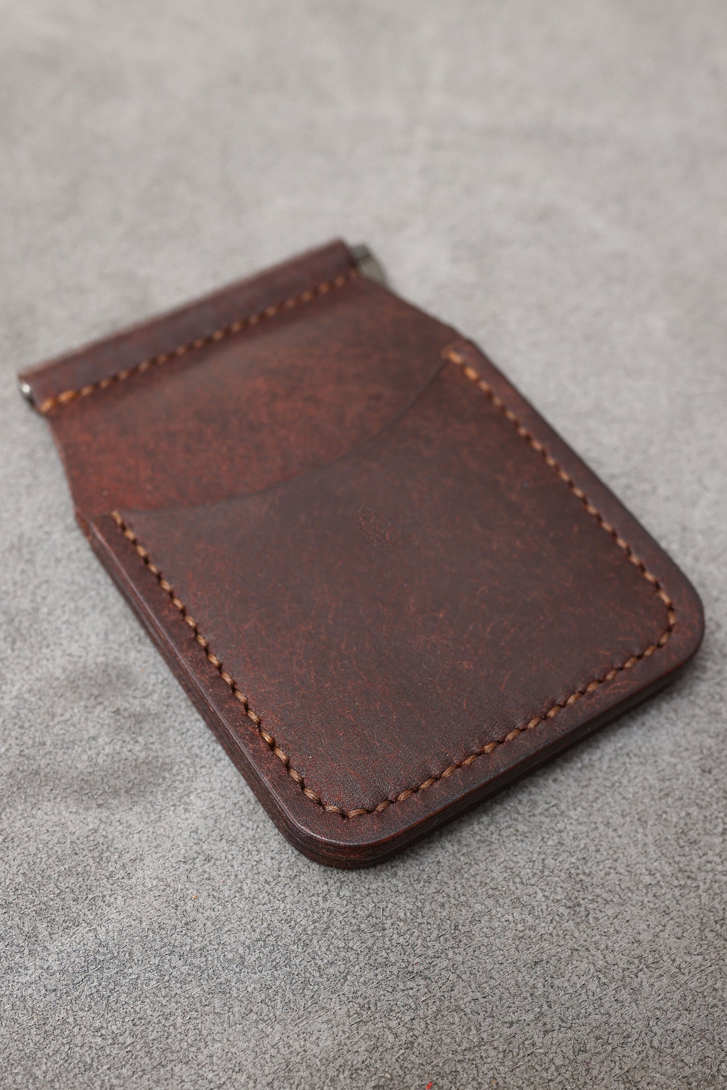 Para Klipsli Kahverengi Deri Cüzdan